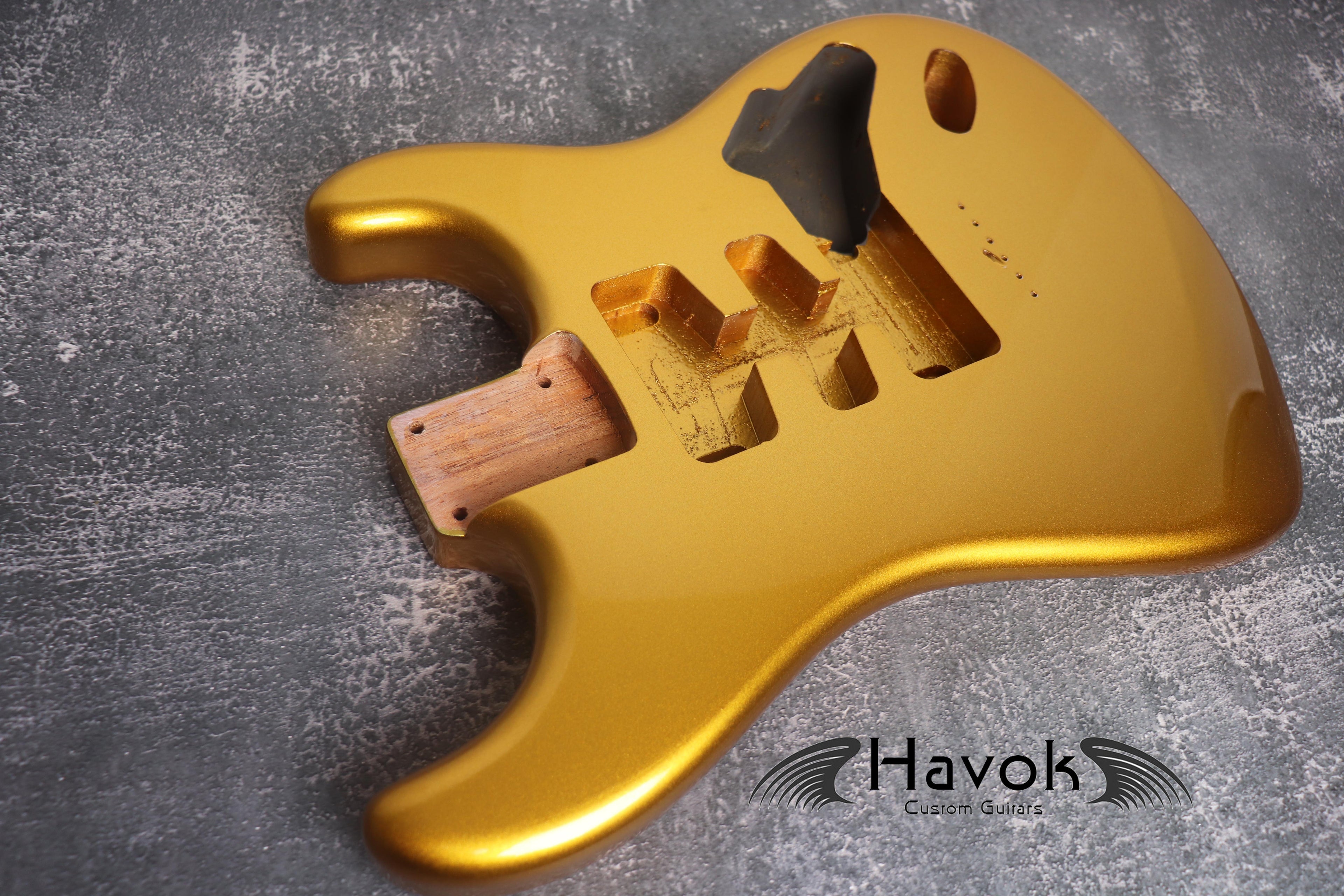Hard Tail Gold 2PC Mahogany ST S Type Body High Gloss