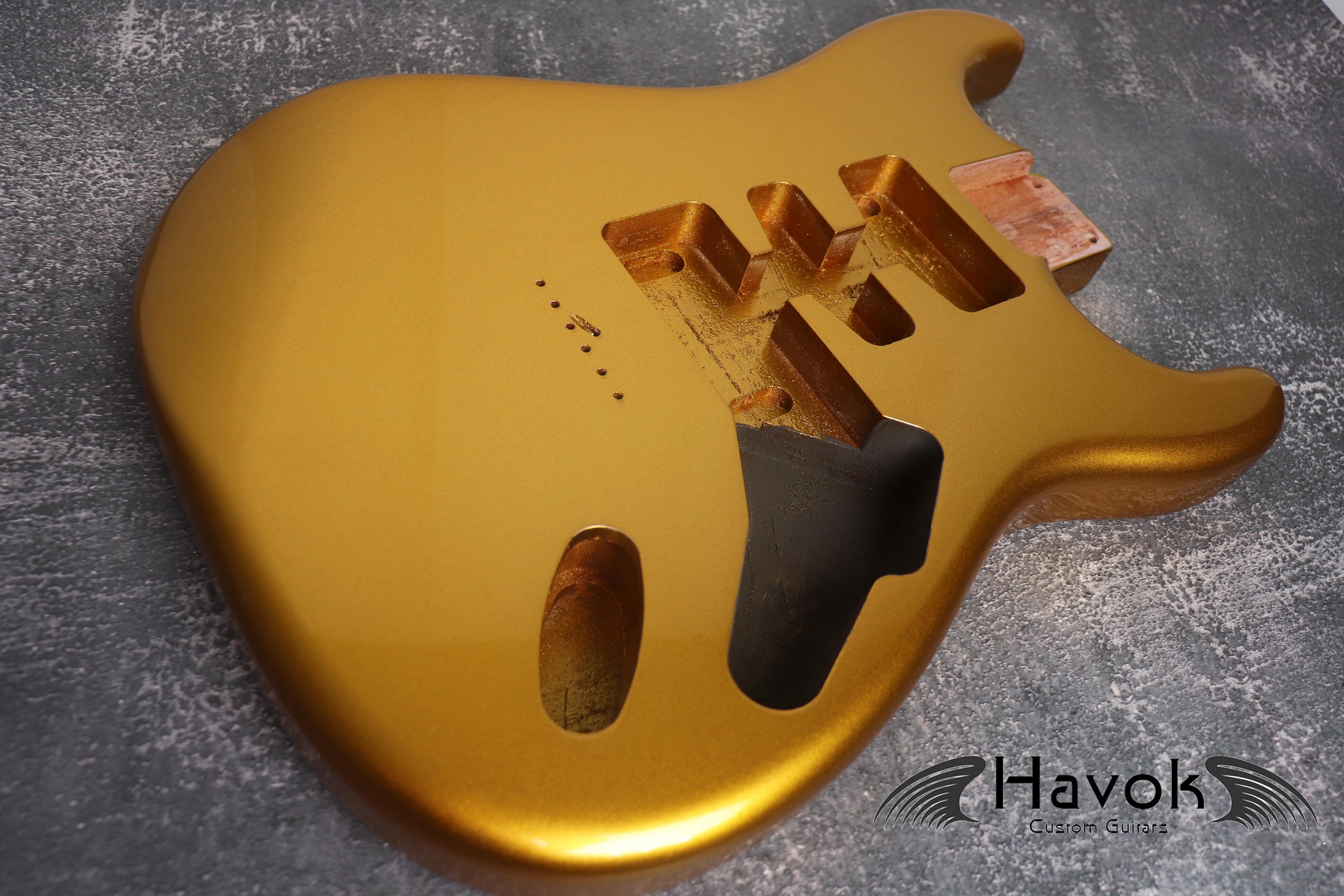 Hard Tail Gold 2PC Mahogany ST S Type Body High Gloss