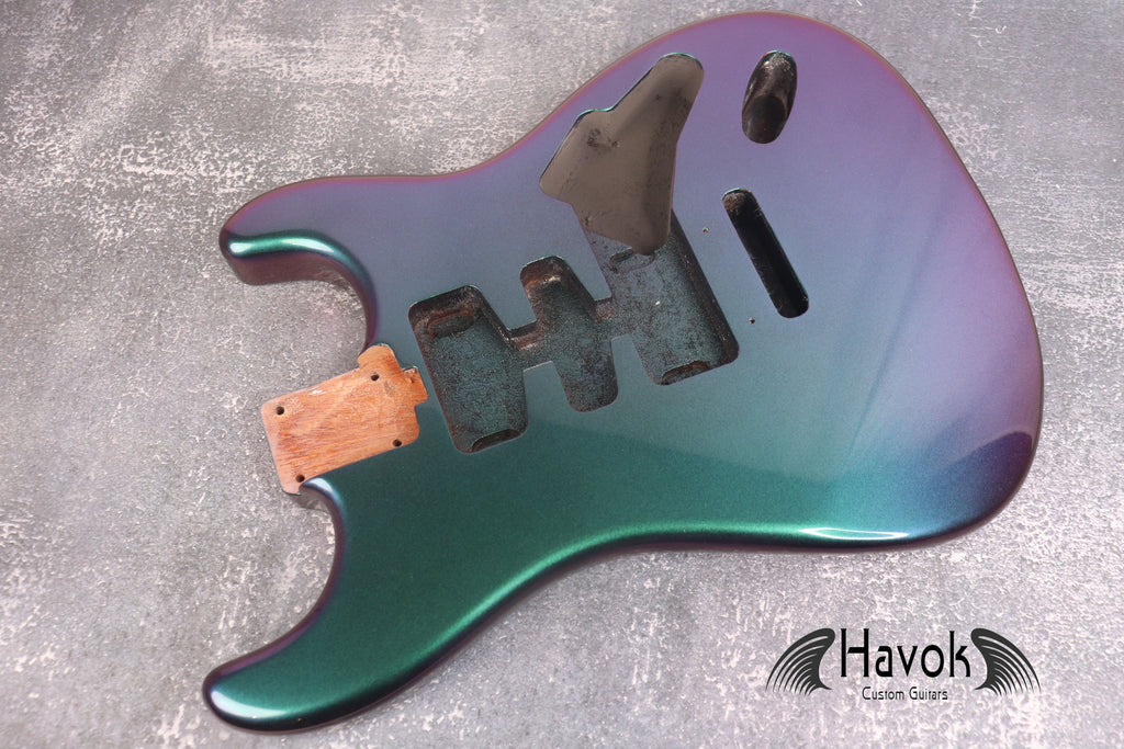 Chameleon 2PC Mahogany ST S-Style Body High Gloss Trem Spoke Wheel Cut