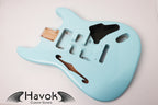 Seafoam Blue Metallic 2pc Alder Strat Style Body High Gloss