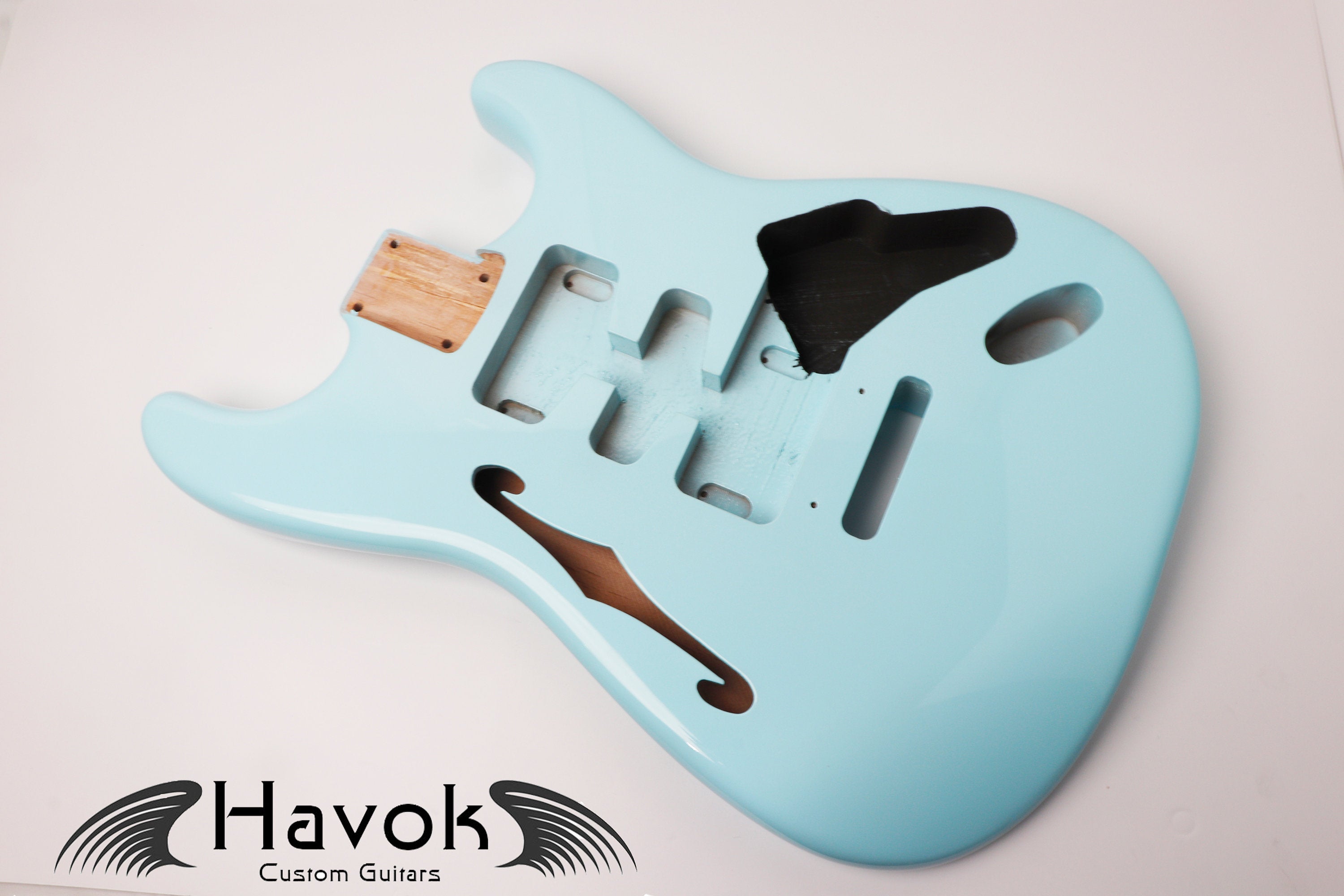 Seafoam Blue Metallic 2pc Alder Strat Style Body High Gloss