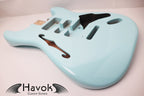 Seafoam Blue Metallic 2pc Alder Strat Style Body High Gloss