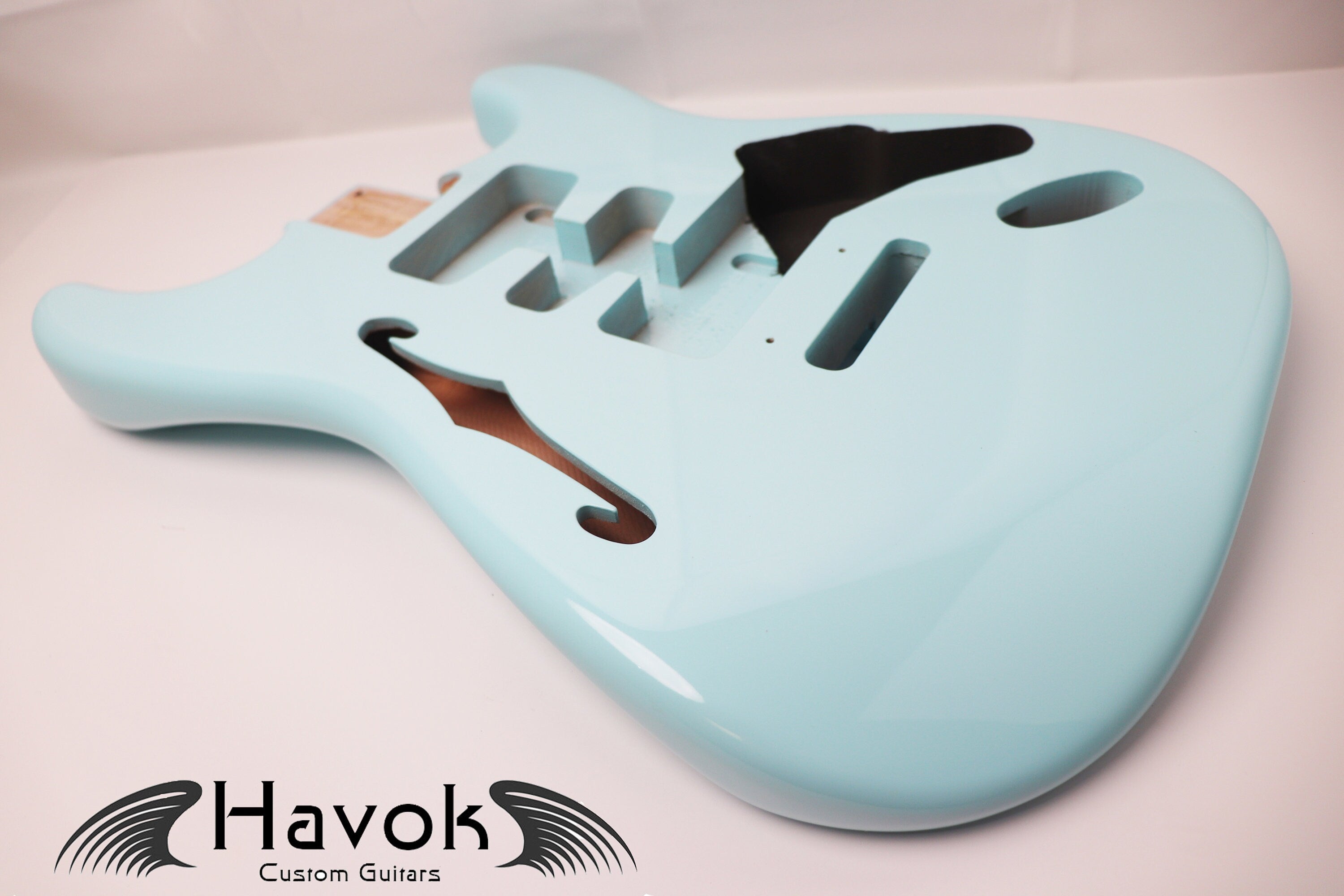 Seafoam Blue Metallic 2pc Alder Strat Style Body High Gloss