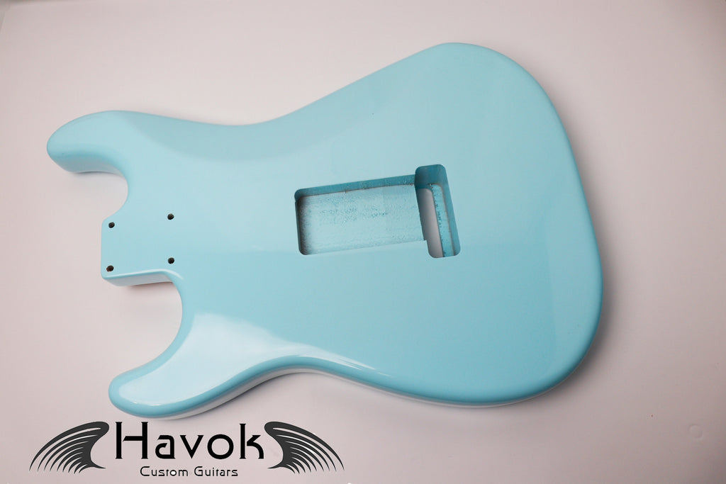 Seafoam Blue Metallic 2pc Alder Strat Style Body High Gloss