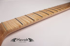 T type Flame Maple Gloss Neck,  Medium Jumbo Jescar stainless Fret, 22 Frets, Electric Guitar Replacement Part Gadget