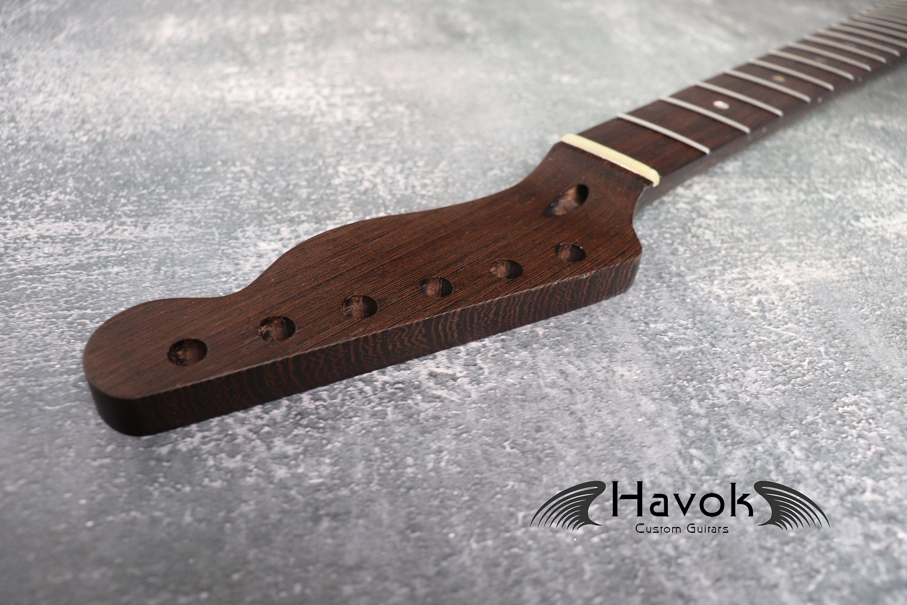 One Piece T type Wenge Neck Stainless Steel Frets, T-Style Neck, Medium Jumbo Jescar Frets, 22 Frets, Electric Guitar Neck