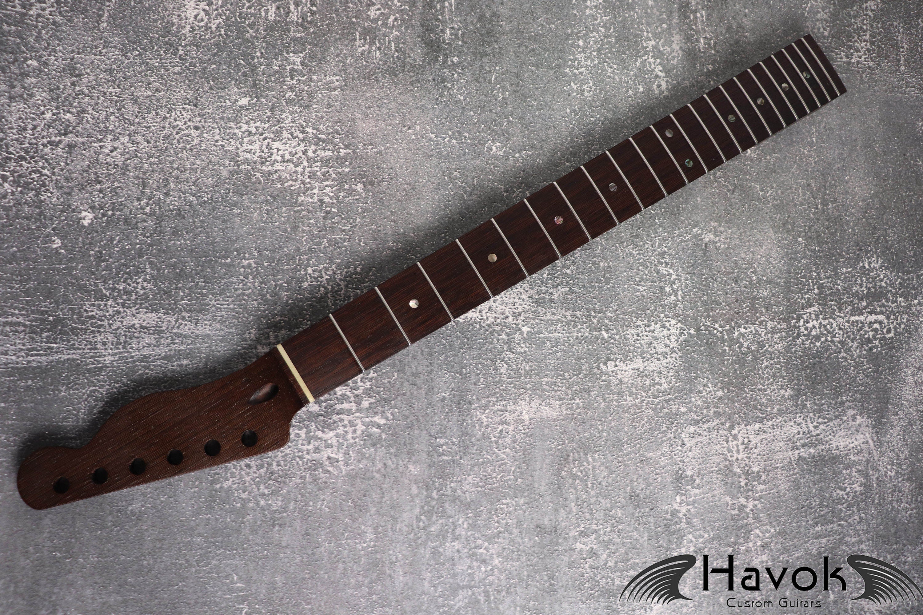 One Piece T type Wenge Neck Stainless Steel Frets, T-Style Neck, Medium Jumbo Jescar Frets, 22 Frets, Electric Guitar Neck