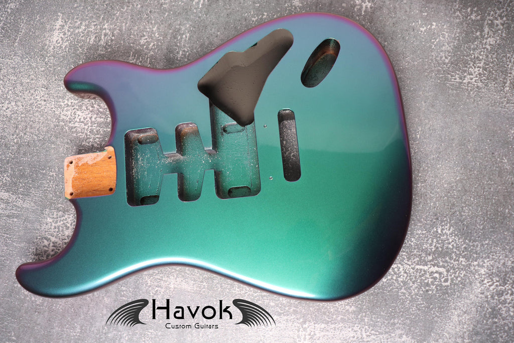 Chameleon 2PC Mahogany ST S-Style Body High Gloss, Custom Shop Vintage Part Gadget, DIY Building Kit, S-Type Guitar High End Replacement