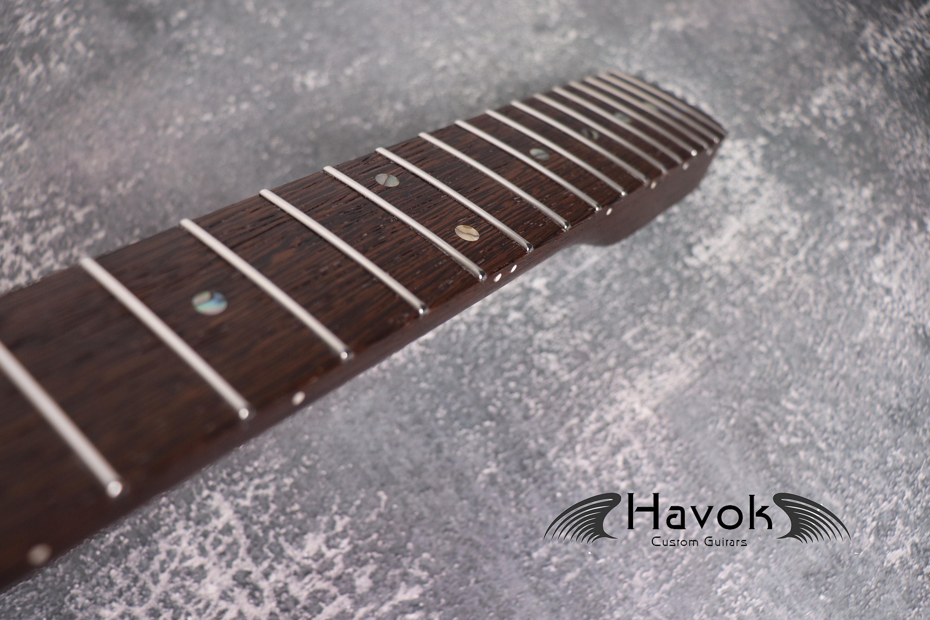 One Piece ST Wenge Neck Stainless Steel Frets, S Type Neck, S-Style , 22 Medium Jumbo Jescar Frets, Guitar Part Gadget Replacement