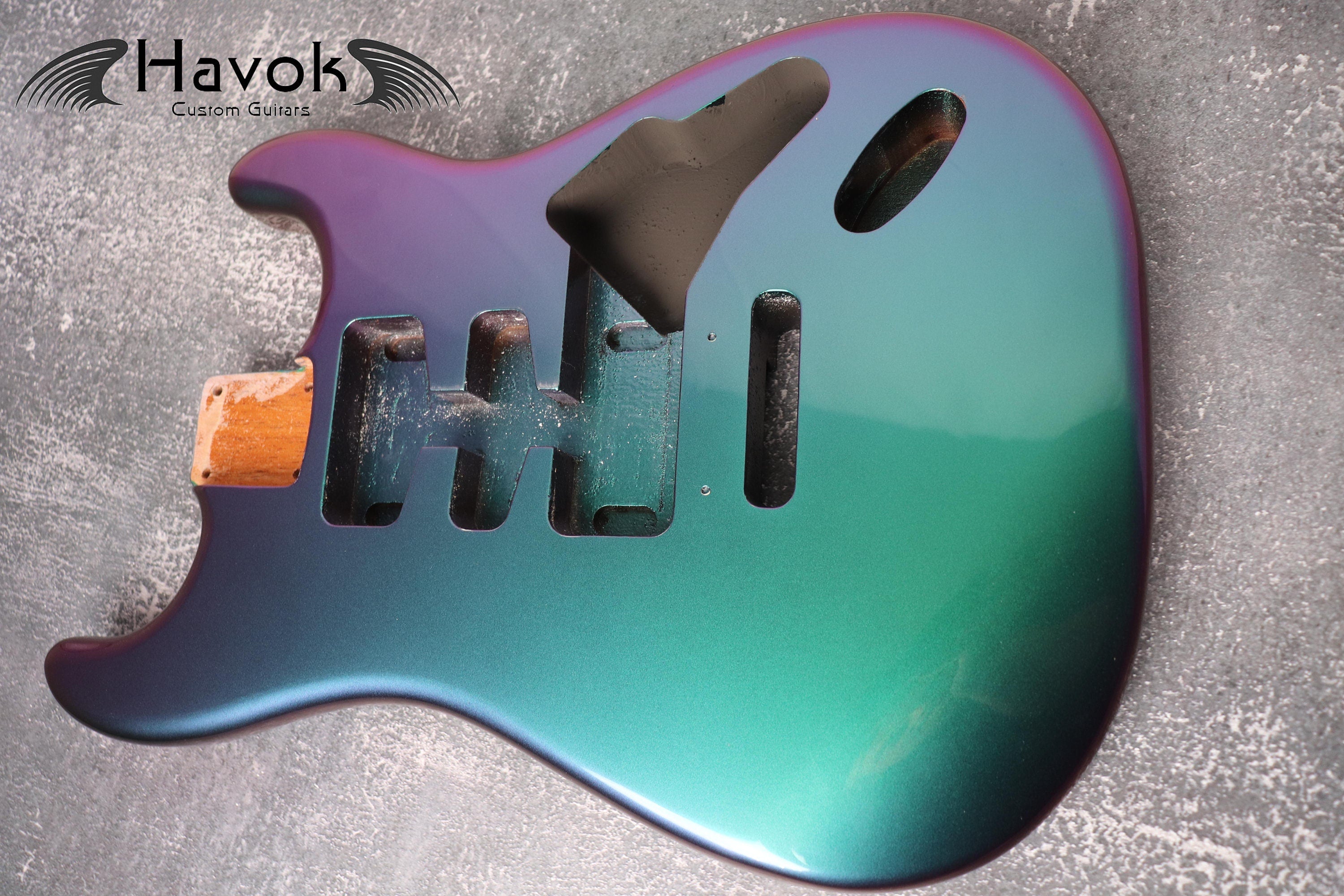 Chameleon 2PC Mahogany ST S-Style Body High Gloss, Custom Shop Vintage Part Gadget, DIY Building Kit, S-Type Guitar High End Replacement