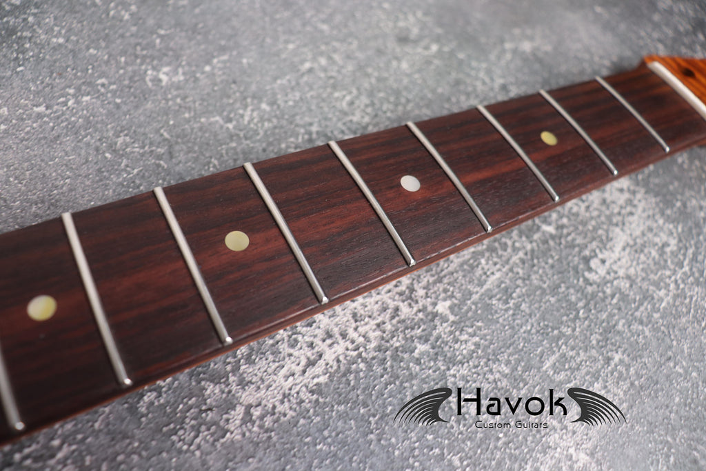 TL Flame Roasted Maple Satin Neck, T Type 22 Nickel Frets, Medium Jumbo Jescar, Guitar Building, T Style Custom Vintage Neck Special Edition