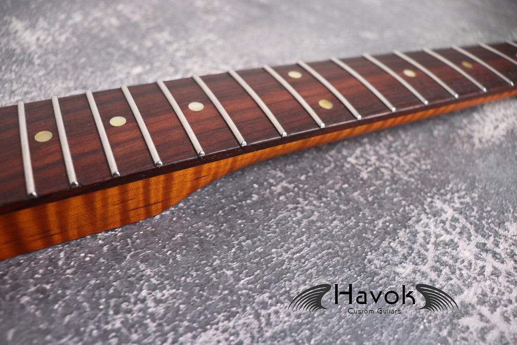 TL Flame Roasted Maple Satin Neck, T Type 22 Nickel Frets, Medium Jumbo Jescar, Guitar Building, T Style Custom Vintage Neck Special Edition