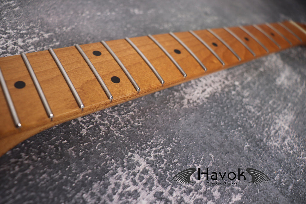 T Type Roasted Maple Neck Stainless Steel Frets, Satin Finish Medium Jumbo 22 Jescar Frets, Guitar Building, Guitar DIY Kit, Vintage Style