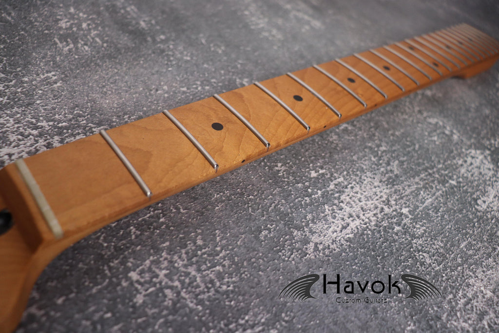 T Type Roasted Maple Neck Stainless Steel Frets, Satin Finish Medium Jumbo 22 Jescar Frets, Guitar Building, Guitar DIY Kit, Vintage Style