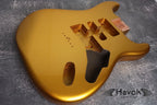 Hard Tail Gold 2PC Mahogany ST S Type Body High Gloss, Custom S-Style Body, High Gloss Vintage Part Gadget DIY Building Kit, ST Replacement