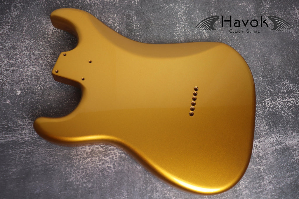 Hard Tail Gold 2PC Mahogany ST S Type Body High Gloss, Custom S-Style Body, High Gloss Vintage Part Gadget DIY Building Kit, ST Replacement