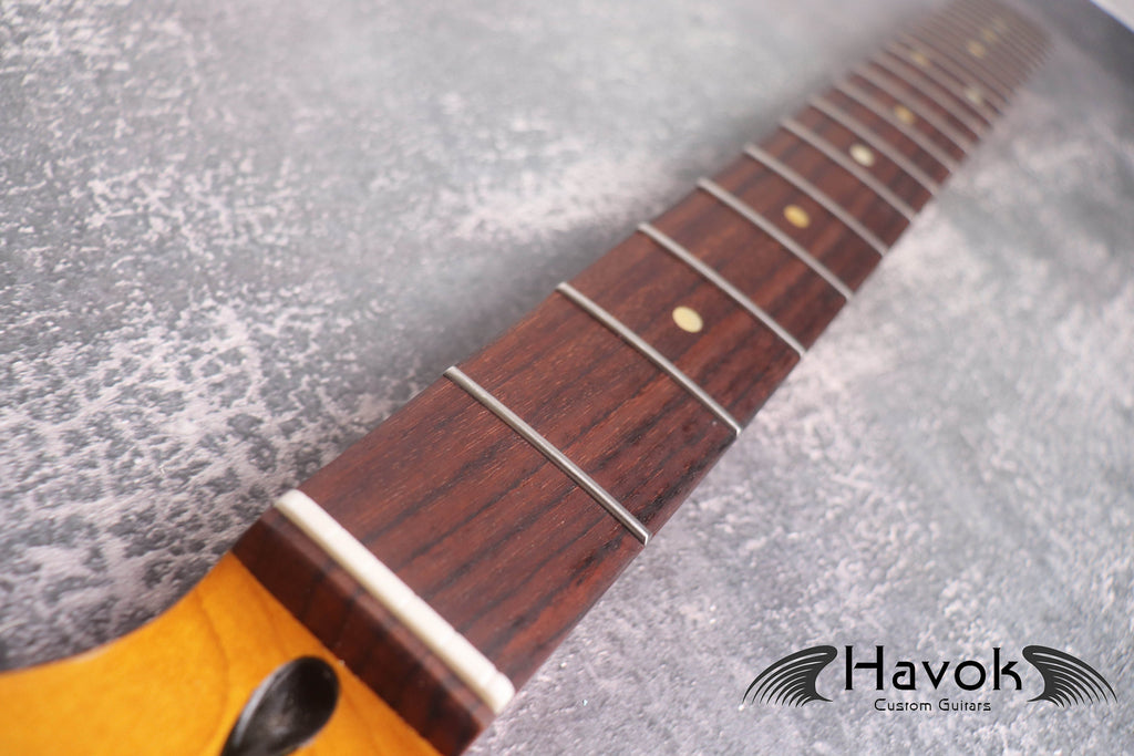 ST Roasted Maple Back Neck, S Style 22 Nickel Frets, Satin Finish for Back, Medium Jumbo Jescar Fret, S Type Custom Vintage Guitar Building