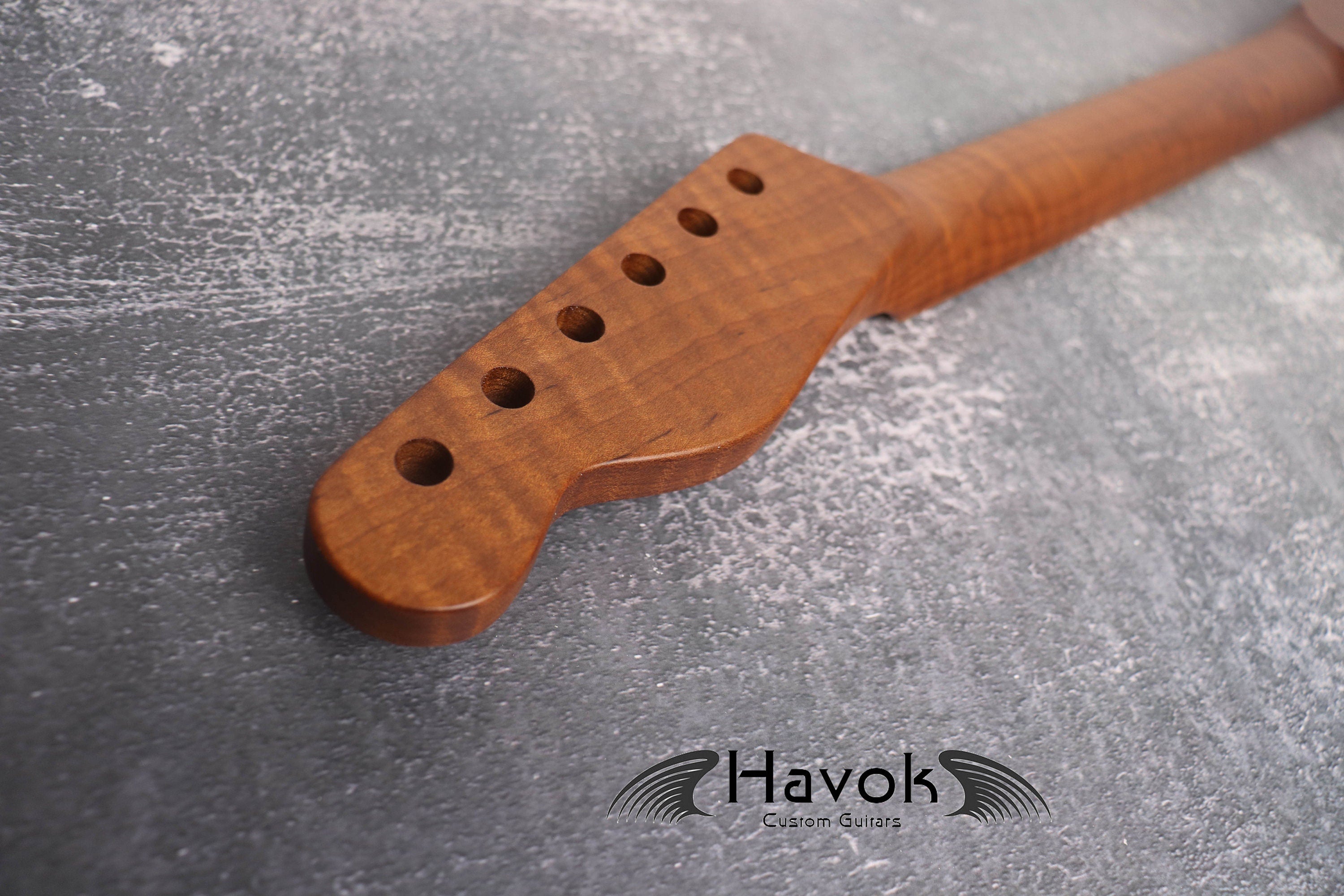 T Type Spoke Wheel Roasted Flame Maple Neck, Stainless Steel Frets, Satin TL Neck, Medium Jumbo Jescar Frets, 22 Frets, Electric Guitar Neck