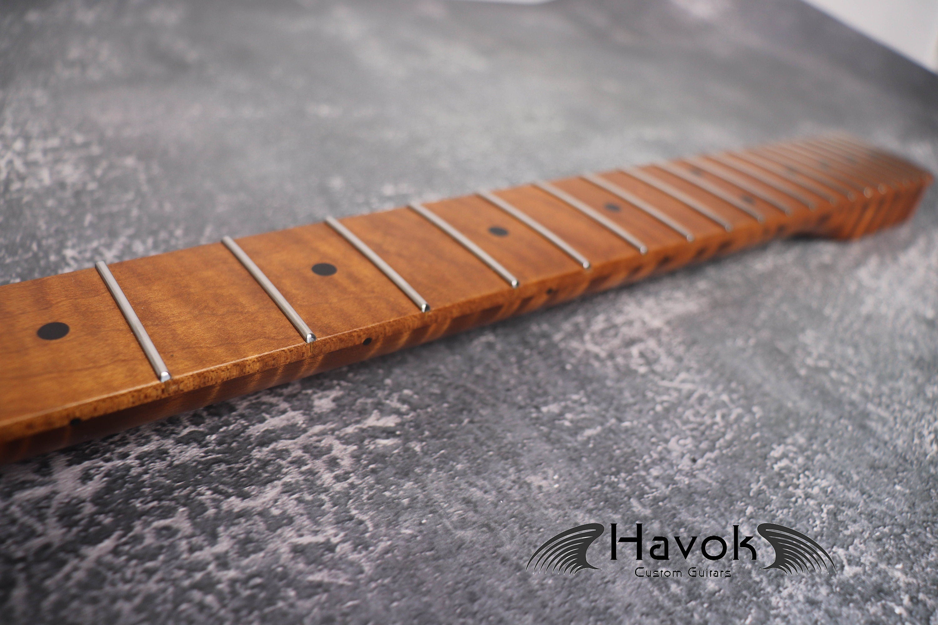 S type Spoke Wheel Roasted Flame Maple Neck, Stainless Steel Frets, Satin ST S-Type Neck, 22 Medium Jumbo Jescar, Guitar Replacement Vintage