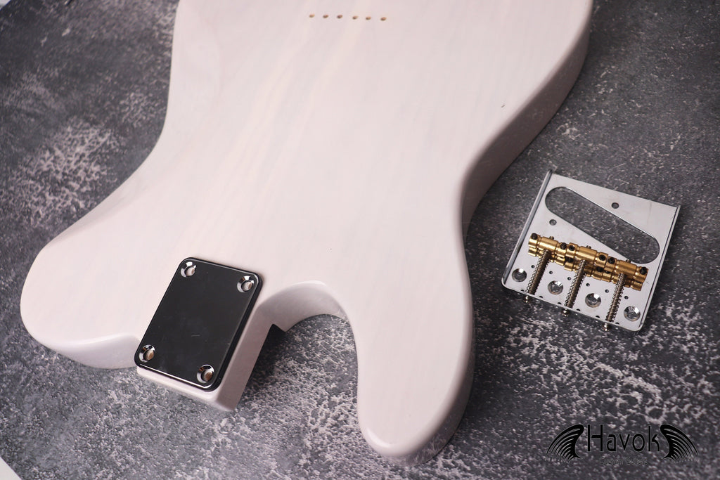 T-Style TL Body With ST Contours 3 Piece Ash White, Vintage TL Part, Guitar Replacement Gadget, Music Instrument Build Your Own