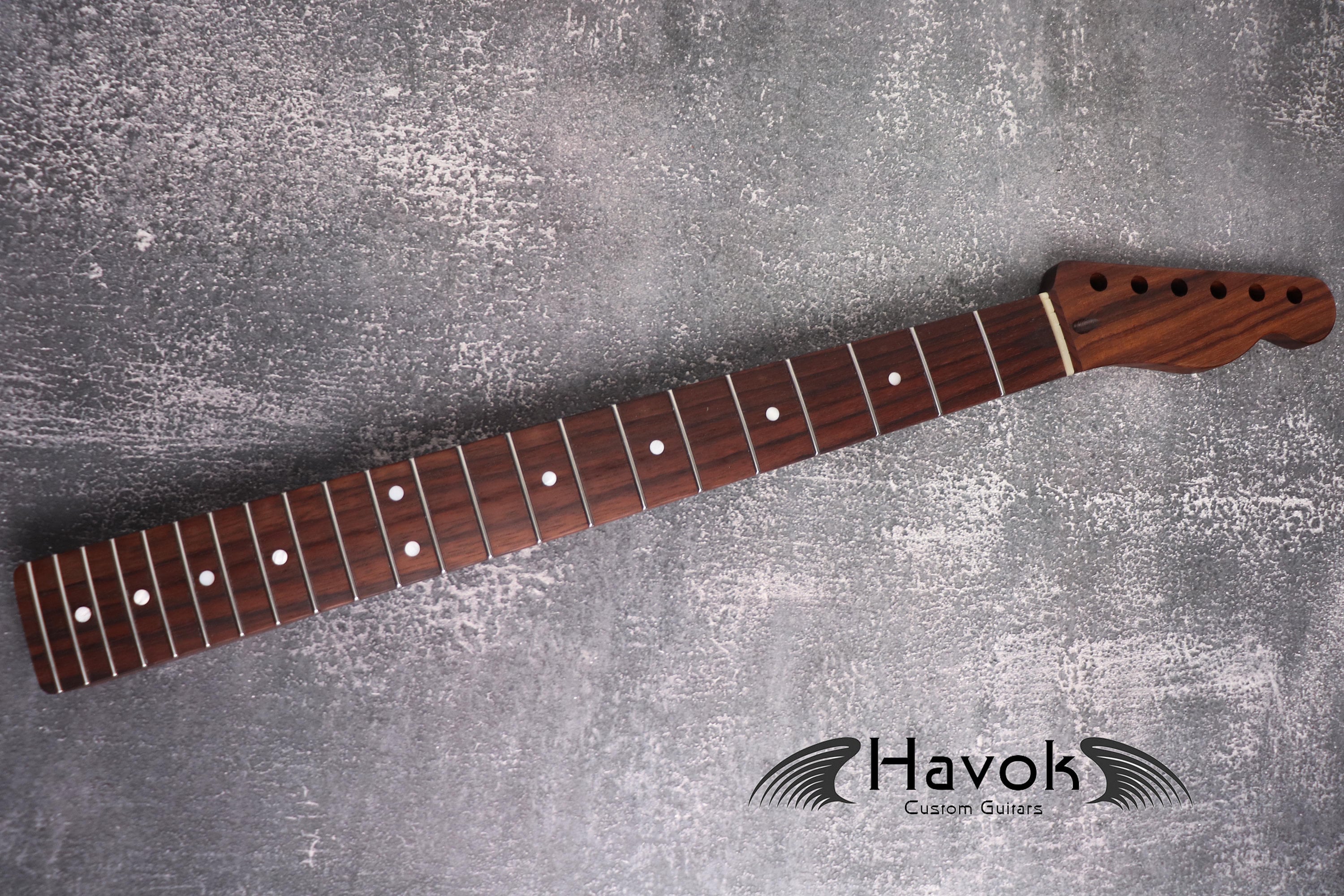 T type Rosewood Neck Stainless Steel Frets, Flame Maple Stripe, TL Neck, Medium Jumbo Jescar Fret, 22 Frets, Vintage Guitar Neck