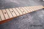 S type Guitar Mahogany Neck, 22 Nickel Frets, Flame Maple Fretboard, Satin Finish ST, S-Style Guitar Building DIY, Medium Jumbo Jescar