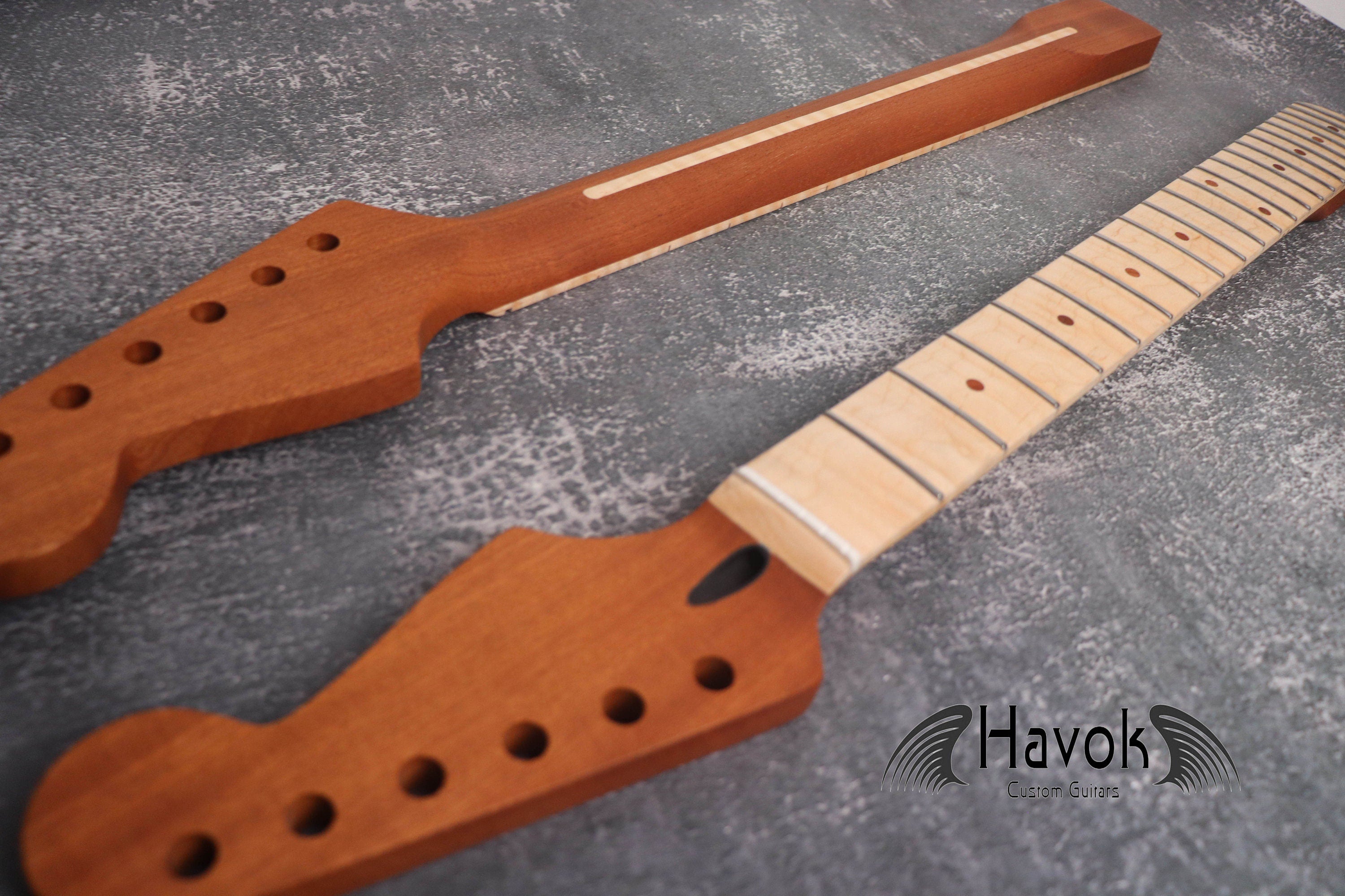 S type Guitar Mahogany Neck, 22 Nickel Frets, Flame Maple Fretboard, Satin Finish ST, S-Style Guitar Building DIY, Medium Jumbo Jescar