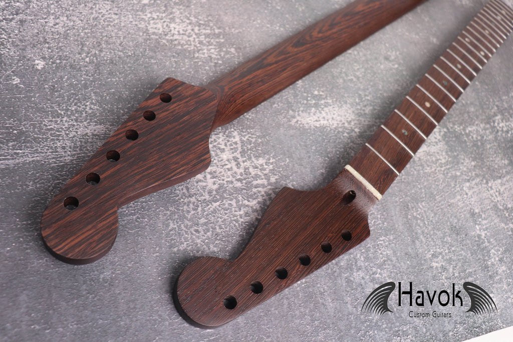 One Piece ST Wenge Neck Stainless Steel Frets, S Type Neck, S-Style , 22 Medium Jumbo Jescar Frets, Guitar Part Gadget Replacement