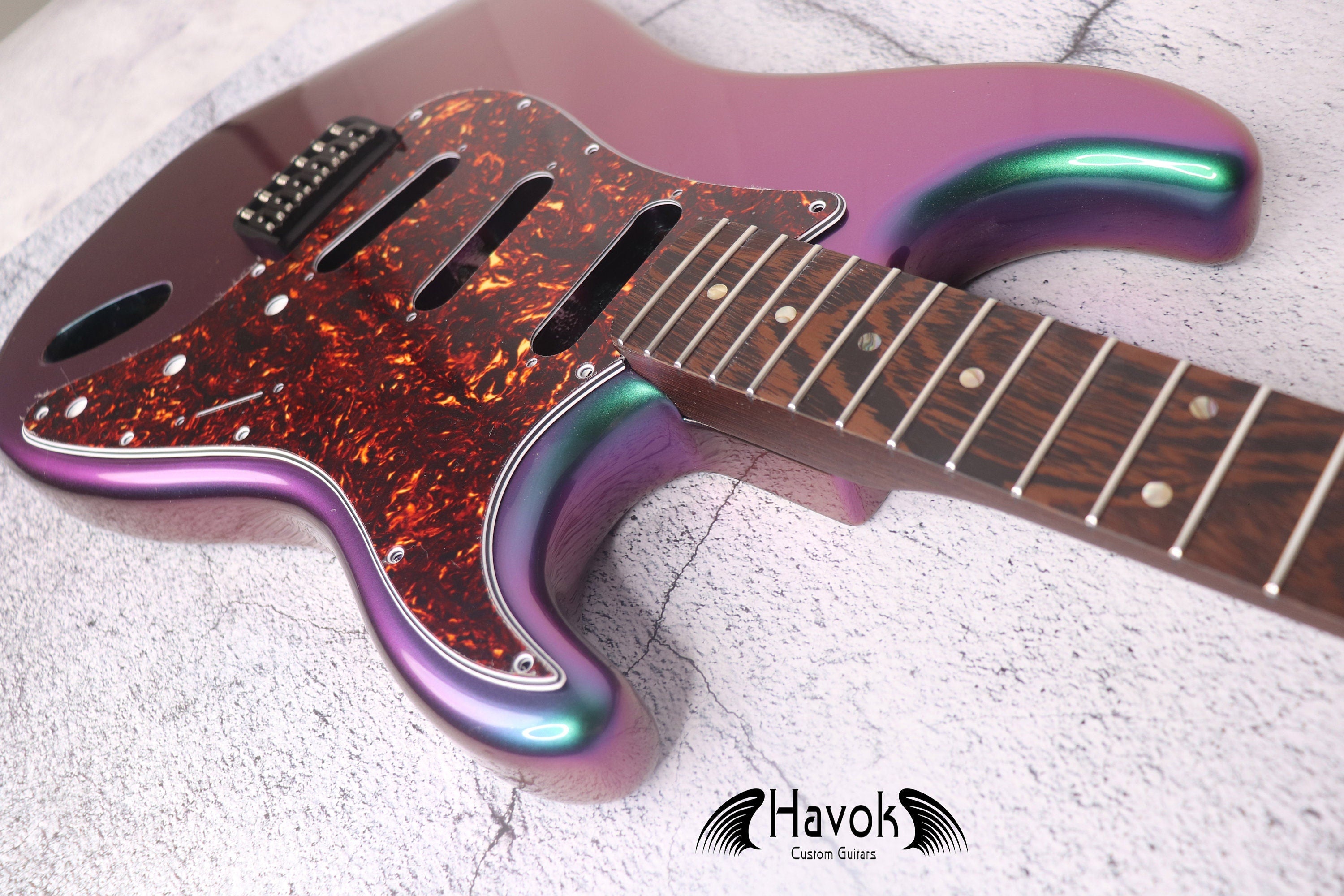 Guitar Kit Mahogany Body Wenge ST Neck Hardware, Chameleon Guitar, Hight Quality Electric Guitar Kit, Neck, Build Your Own DIY