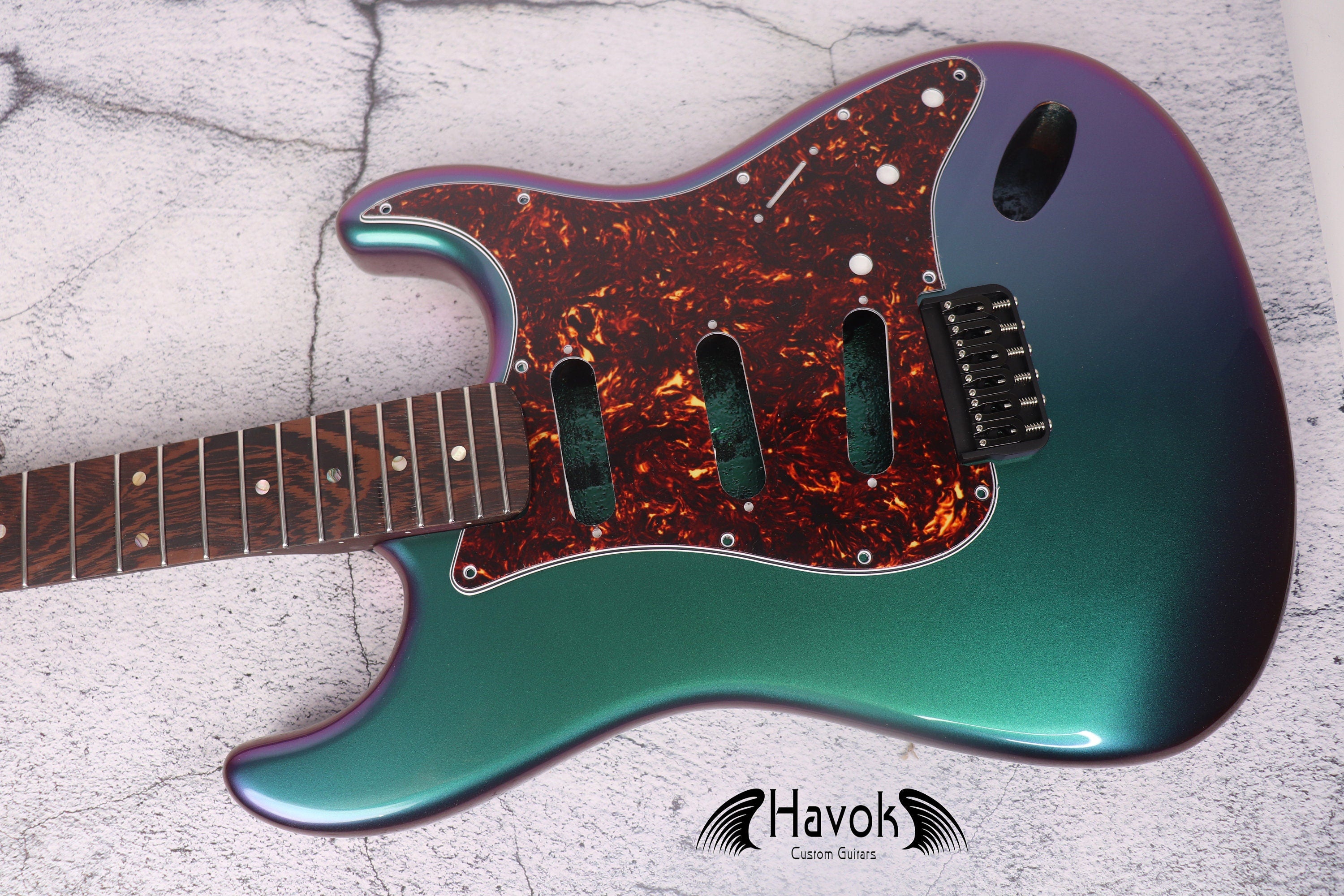 Guitar Kit Mahogany Body Wenge ST Neck Hardware, Chameleon Guitar, Hight Quality Electric Guitar Kit, Neck, Build Your Own DIY