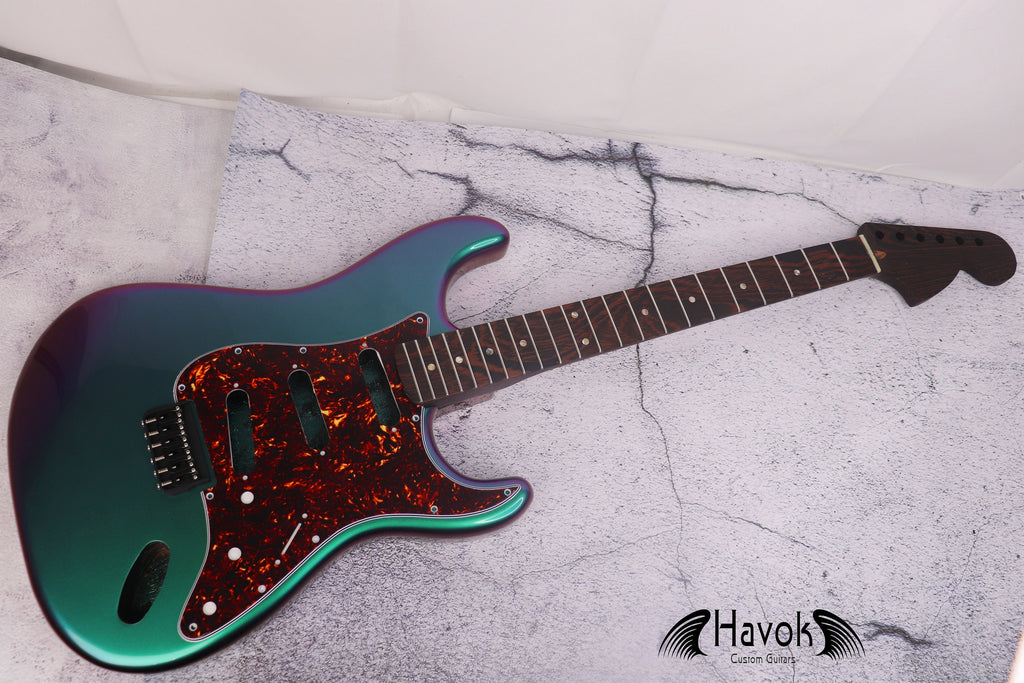 Guitar Kit Mahogany Body Wenge ST Neck Hardware, Chameleon Guitar, Hight Quality Electric Guitar Kit, Neck, Build Your Own DIY