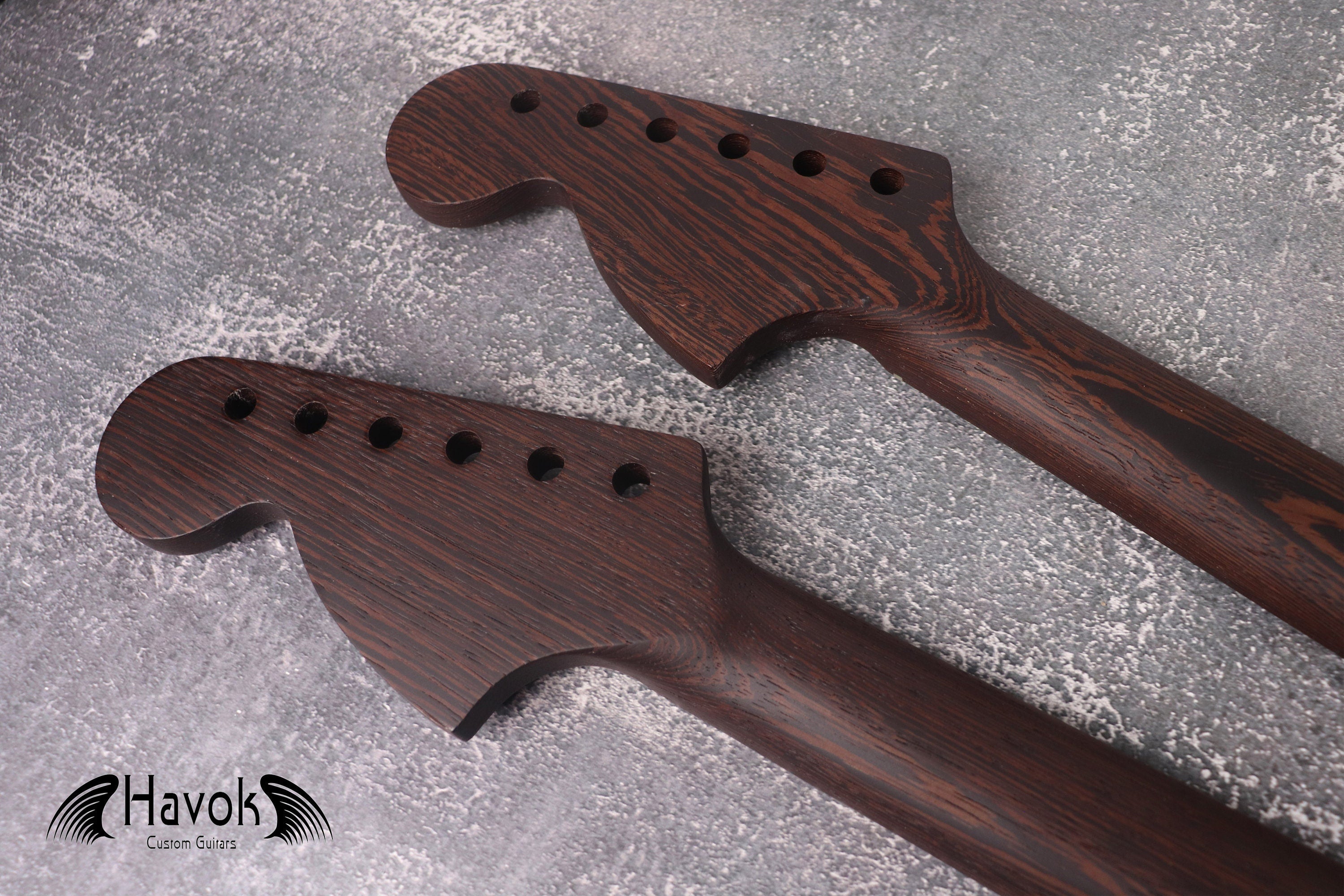 Special S Type Wenge Neck, 22 Medium Jumbo Jescar Nickel Frets, Big Headstock S Style, Vintage Neck Replacement Part, Guitar Build Kit DIY