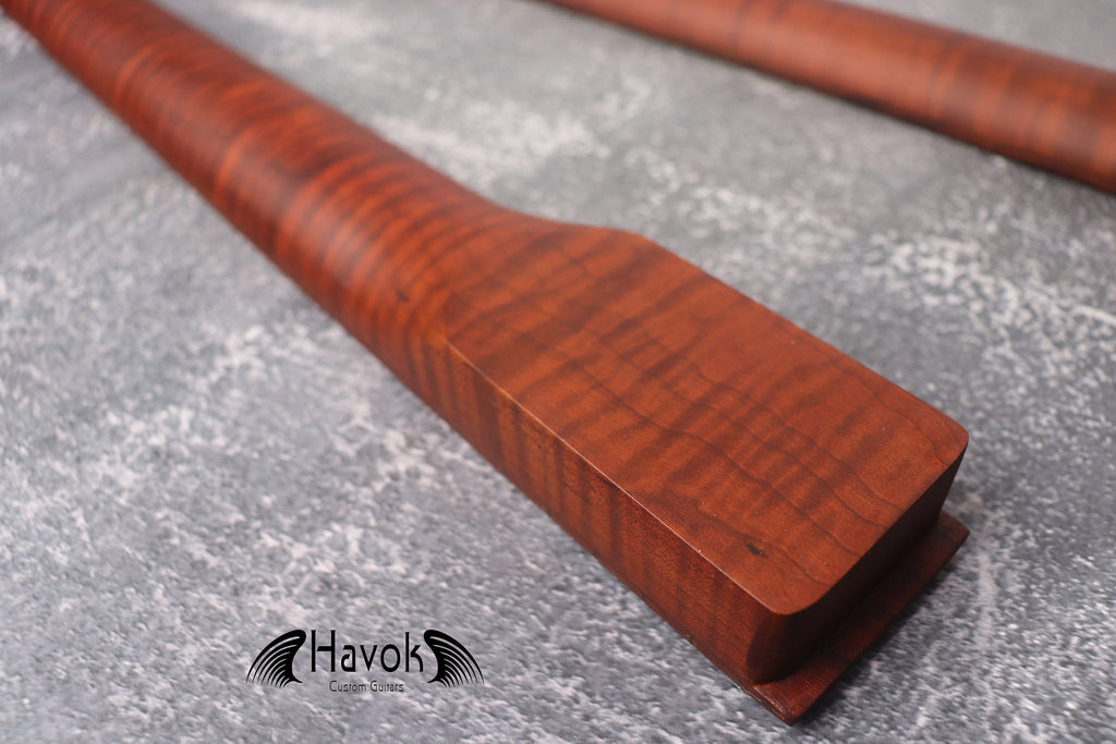 T Type Dark Flame Roasted Maple Neck Stainless Steel Frets, TL Satin Neck, Medium Jumbo Jescar Frets, 22 Frets, Electric Guitar Neck