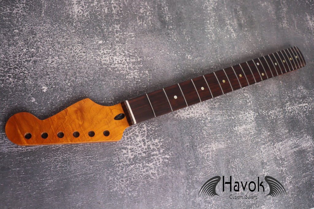 ST Roasted Maple Back Neck, S Style 22 Nickel Frets, Satin Finish for Back, Medium Jumbo Jescar Fret, S Type Custom Vintage Guitar Building