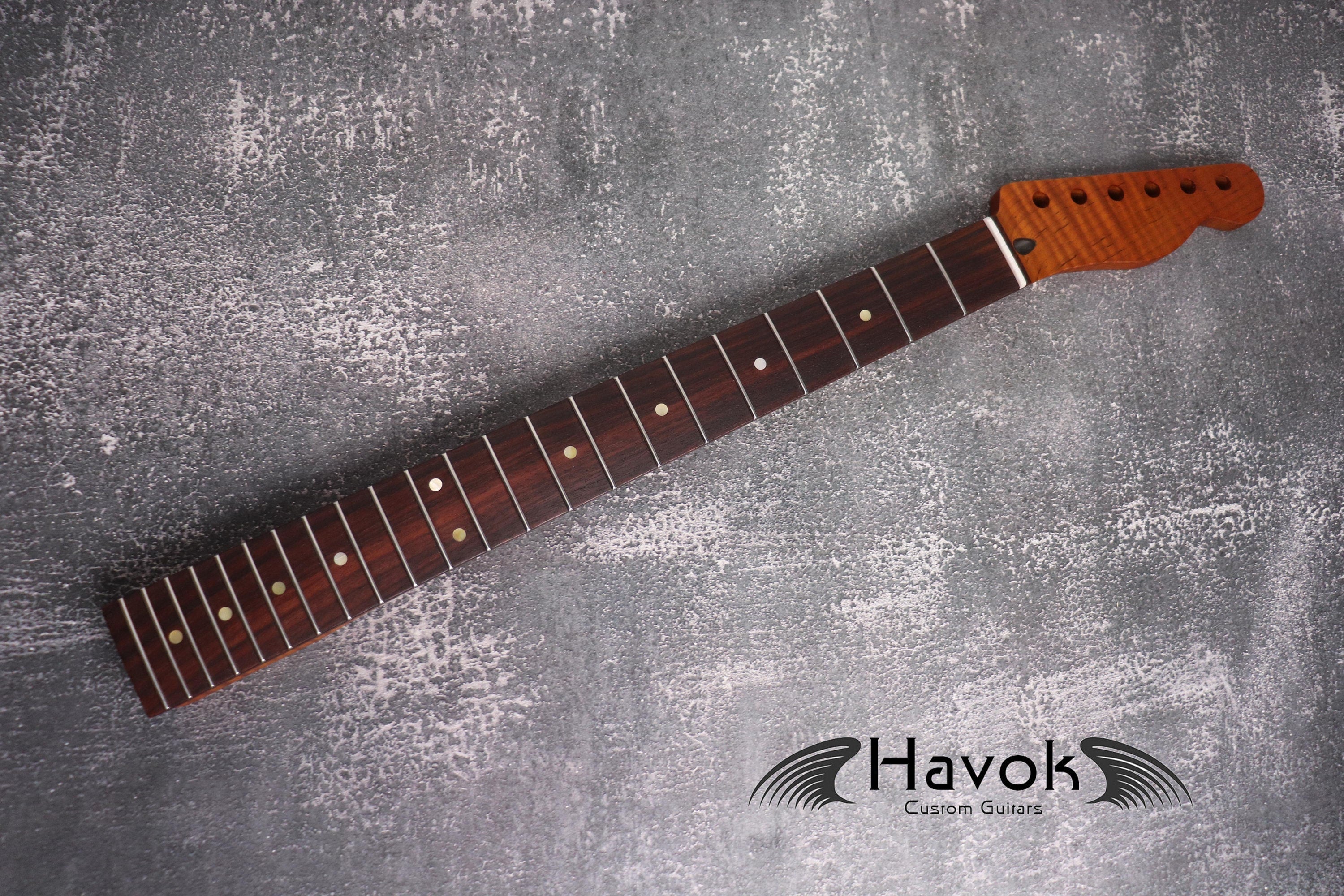 TL Flame Roasted Maple Satin Neck, T Type 22 Nickel Frets, Medium Jumbo Jescar, Guitar Building, T Style Custom Vintage Neck Special Edition