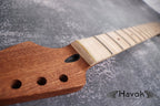 S type Guitar Mahogany Neck, 22 Nickel Frets, Flame Maple Fretboard, Satin Finish ST, S-Style Guitar Building DIY, Medium Jumbo Jescar