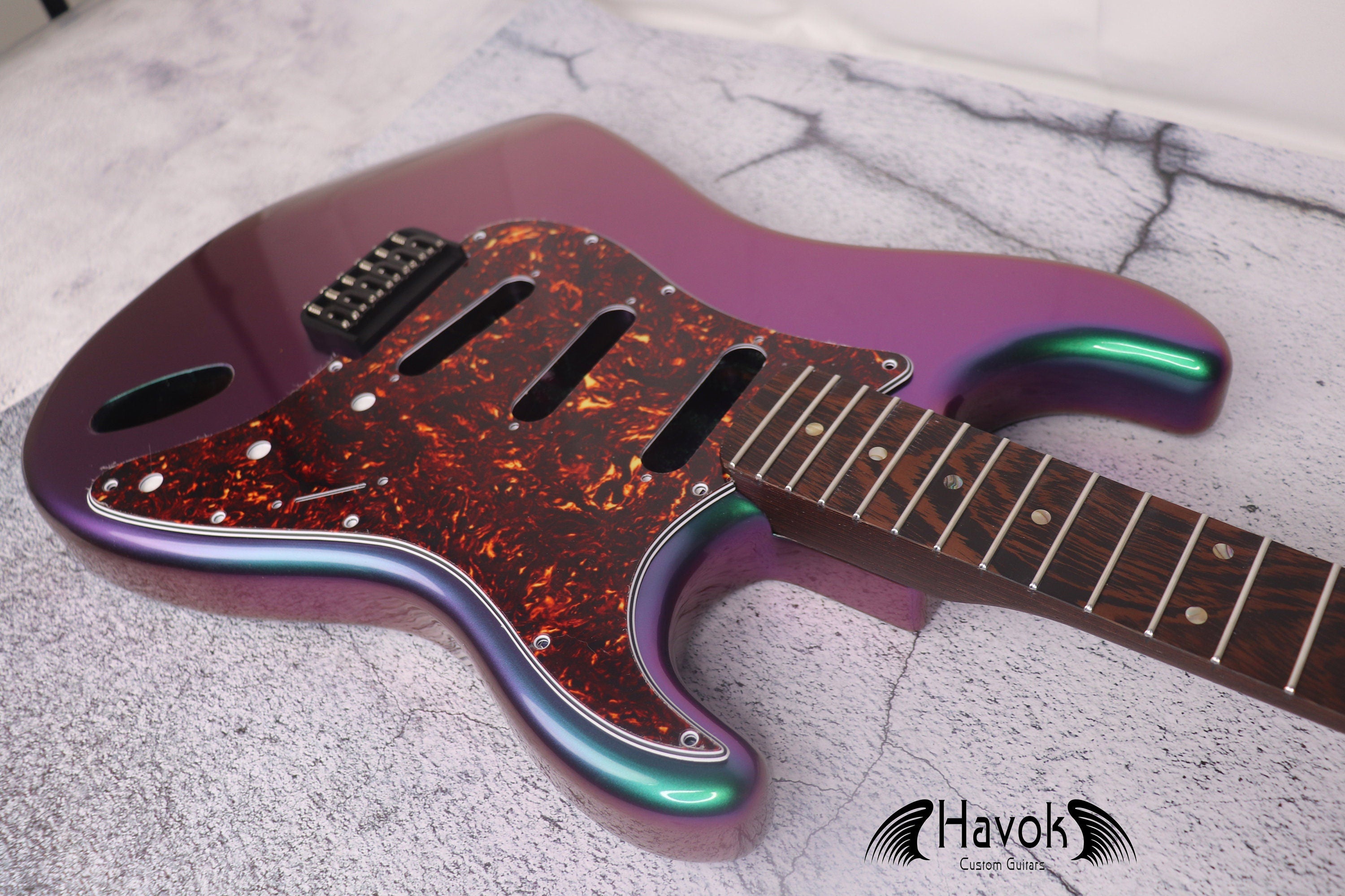 Guitar Kit Mahogany Body Wenge ST Neck Hardware, Chameleon Guitar, Hight Quality Electric Guitar Kit, Neck, Build Your Own DIY