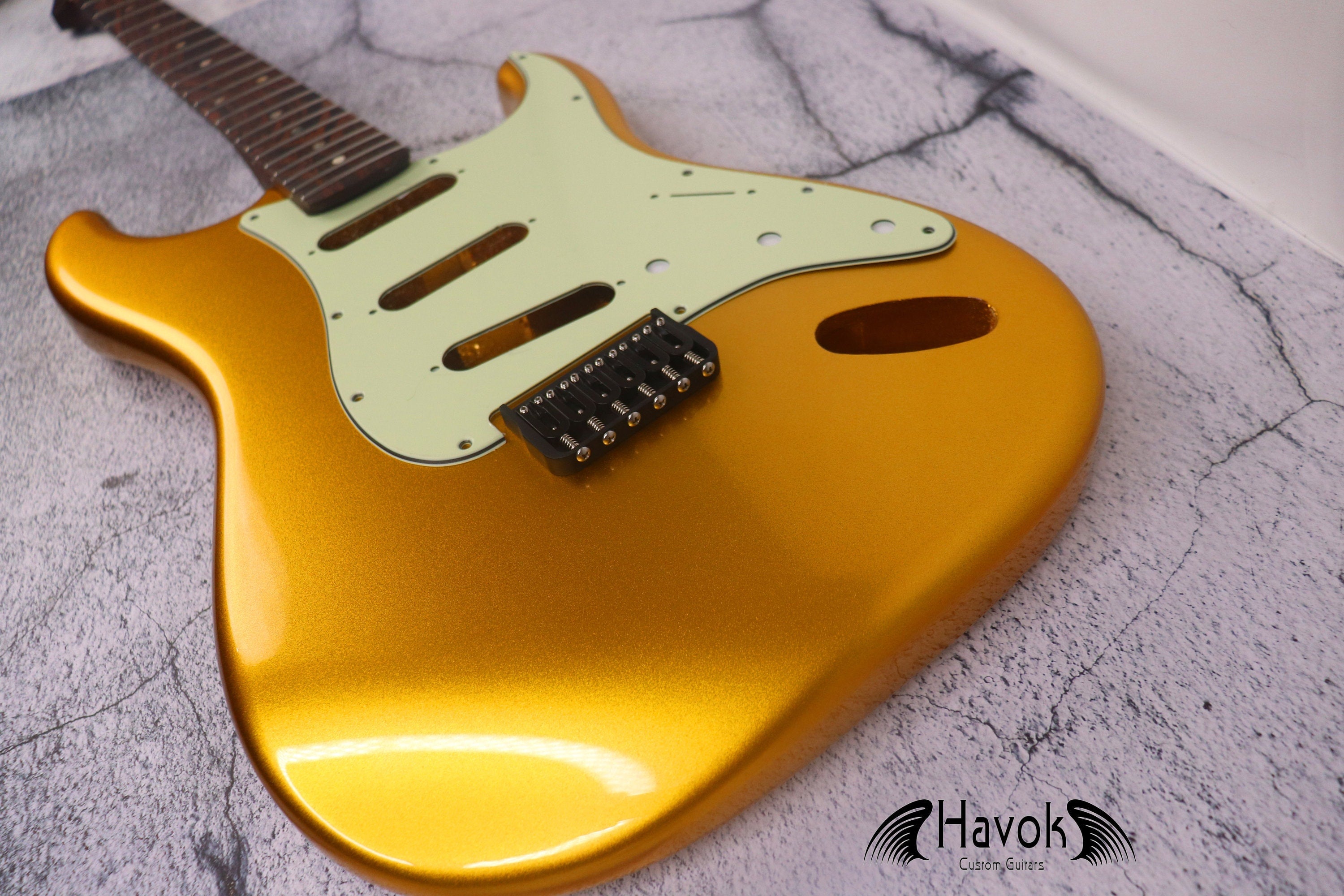 Guitar Kit Golden 2 Piece Mahogany Body Wenge Neck With Hardware, Hight Quality Electric Guitar Kit, Fender Strat Neck, Build Your Own DIY