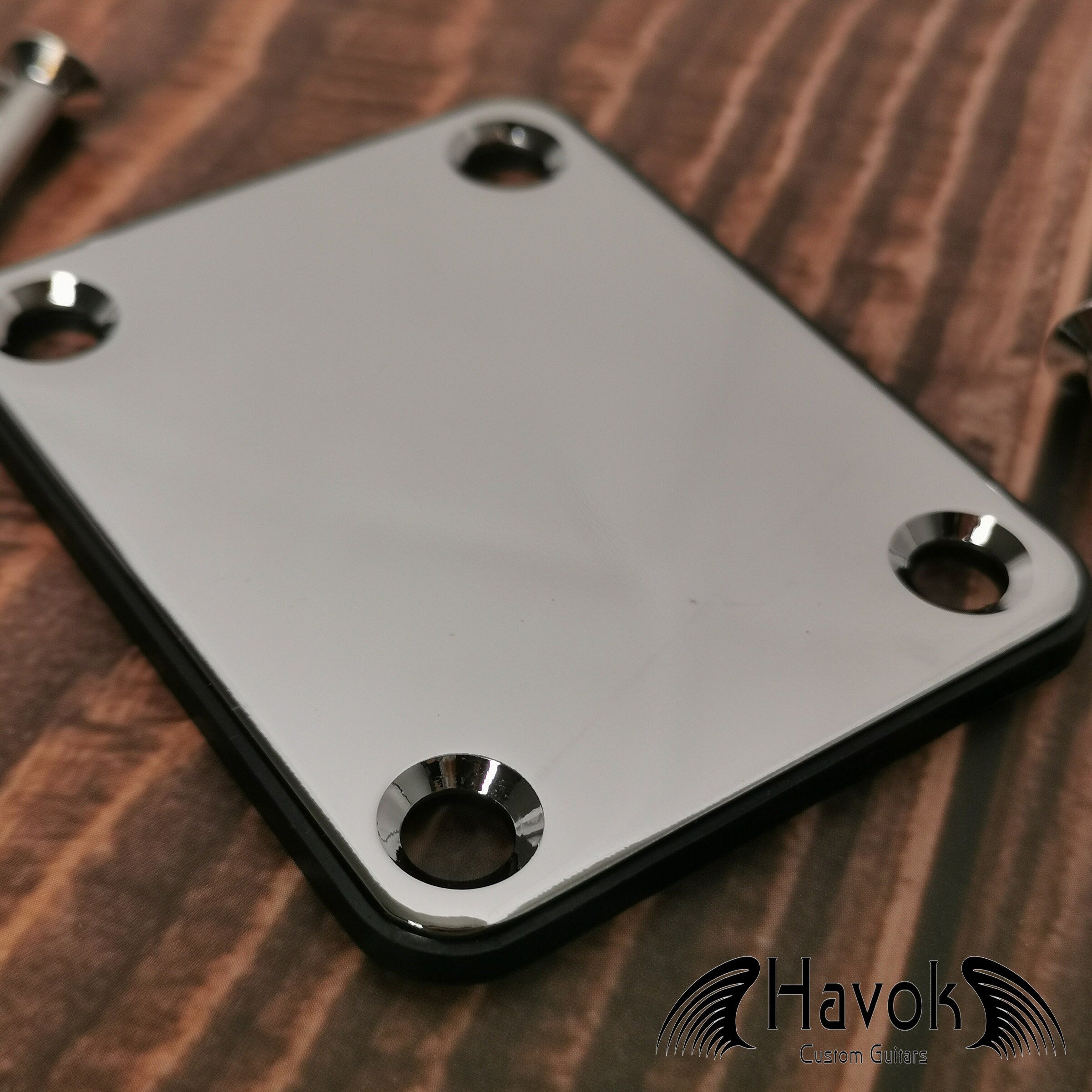Havok Neck Plate With Gasket And Screws, Tele T-Style Strat S-Style, High End Accessory and Replacement, Guitar Build Kit DIY, Guitar Gadget