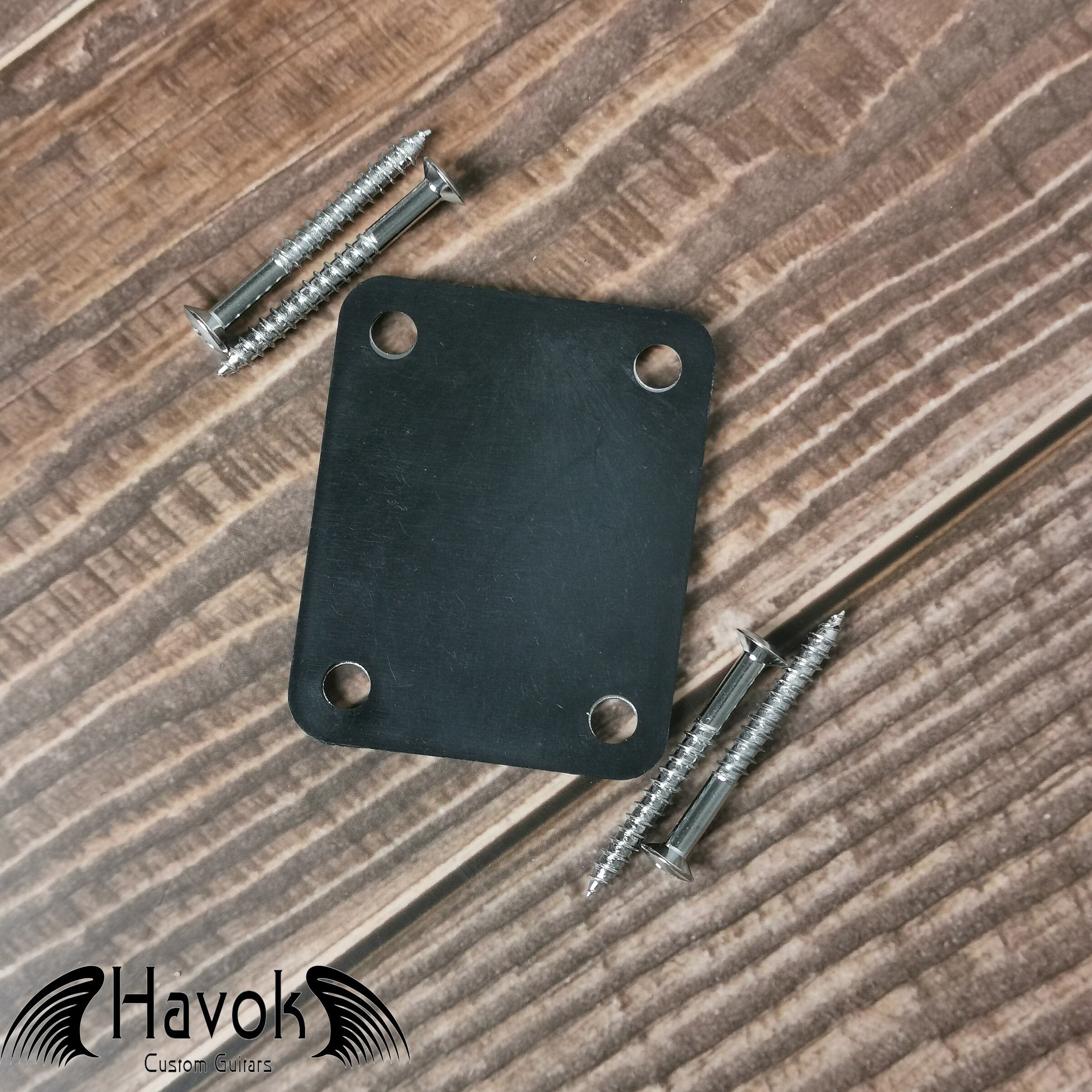 Havok Neck Plate With Gasket And Screws, Tele T-Style Strat S-Style, High End Accessory and Replacement, Guitar Build Kit DIY, Guitar Gadget