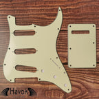 S Type Scratch Plate With Tremolo Cover, 4Ply Plastic, S-Style Vintage Guitar Replacement Accessory, Guitar Build Kit DIY, Guitar Gadget