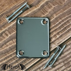 Havok Neck Plate With Gasket And Screws, Tele T-Style Strat S-Style, High End Accessory and Replacement, Guitar Build Kit DIY, Guitar Gadget