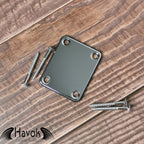 Havok Neck Plate With Gasket And Screws, Tele T-Style Strat S-Style, High End Accessory and Replacement, Guitar Build Kit DIY, Guitar Gadget