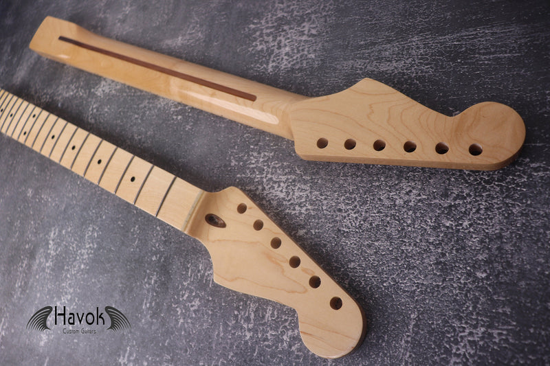 Maple Gloss Neck Stainless Steel Jescar Frets S Type, 22 Medium Jumbo, S Style Vintage Electric Guitar Neck Replacement, Build Part Gadget