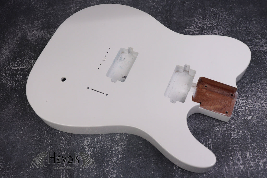 Metallic White 2 Humbuckers Mahogany Body Spoke Wheel Cut, Custom T-Style Body, Vintage Parts Gadget DIY Building Kit, TL Replacement