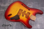 Sienna Burst F Hole Hard Tail 2 Piece Alder Body, Custom S-Style Body, High Gloss Vintage Part Gadget DIY Building Kit, ST Replacement