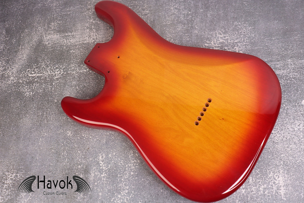 Sienna Burst F Hole Hard Tail 2 Piece Alder Body, Custom S-Style Body, High Gloss Vintage Part Gadget DIY Building Kit, ST Replacement