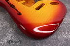 Sienna Burst F-Hole 2PC Alder Body Spoke Wheel, Custom S-Style Body, High Gloss Vintage Part Gadget DIY Building Kit, ST Replacement
