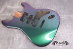 Chameleon 2PC Mahogany Strat Body High Gloss Tremolo Spoke Wheel, Custom S-Style Body, Vintage Part Gadget DIY Building Kit, ST Replacement