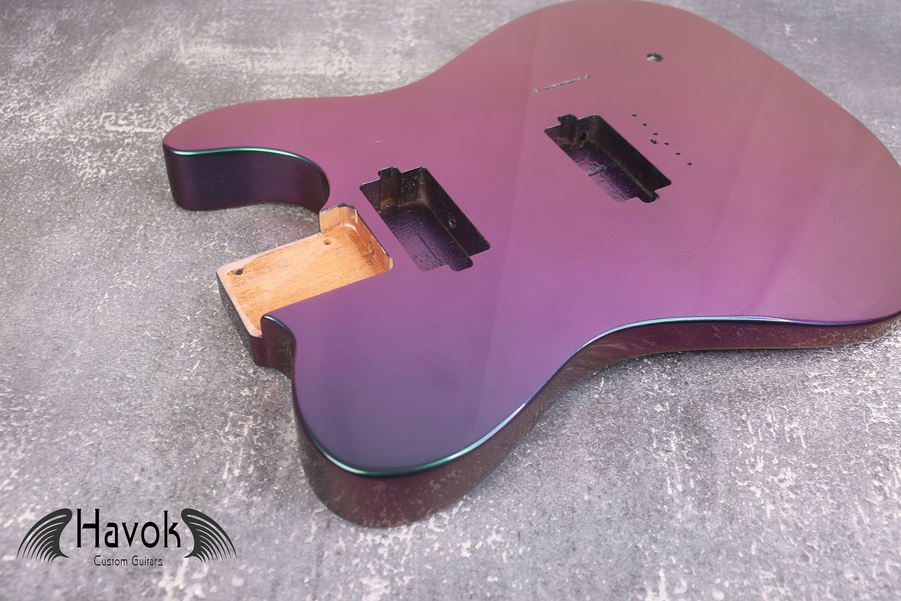 Chameleon 2 Humbuckers Mahogany Body, Hard Tail, Custom T-Style Guitar Body, High End Vintage Part Gadget, DIY Building Kit Replacement